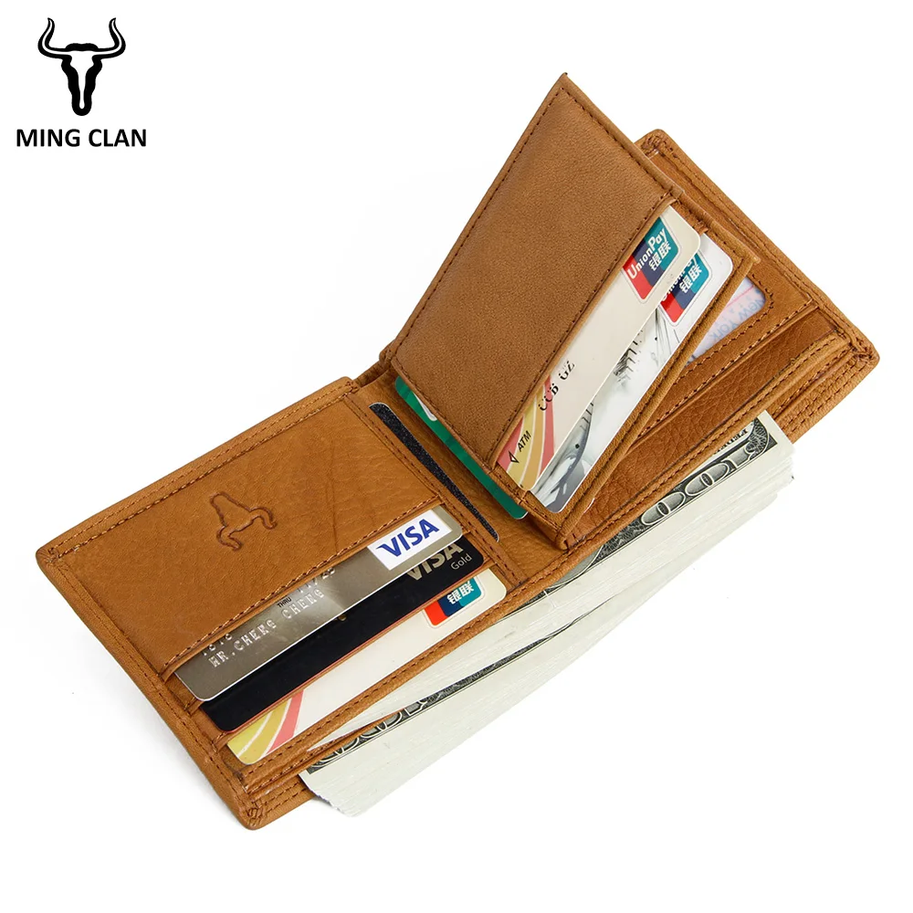 Genuine Leather Wallet Men Small Coin Purse Male Cuzdan Wallets Portomonee Mini Slim Perse PORTFOLIO Vallet Card Holder Rfid