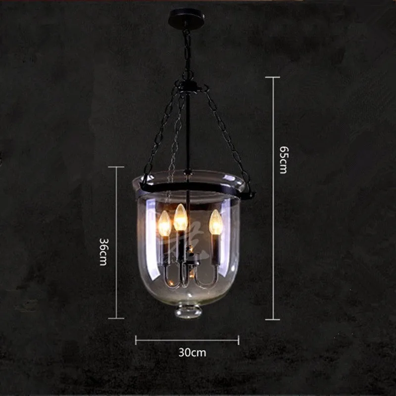 Стеклянный подвесной светильник черный металлический промышленный