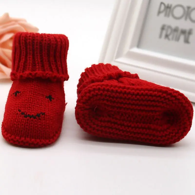 Теплые зимние пинетки для новорожденных и маленьких девочек Милая зимняя обувь