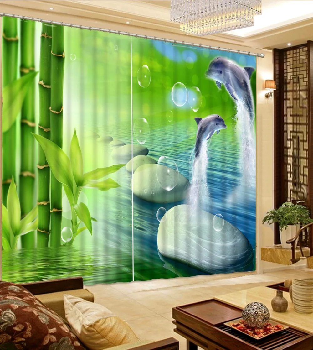 

Luxury Blackout 3D Window Curtains For Living Room Bedroom bamboo curtains