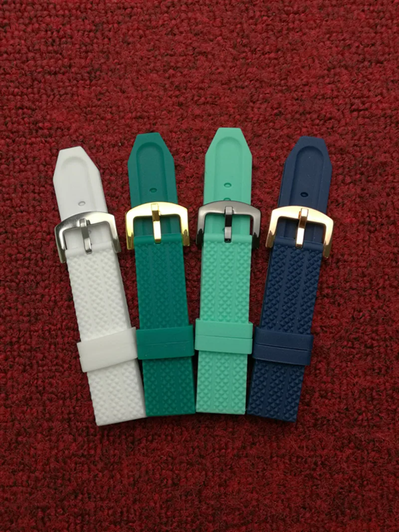 

Watch accessories Silicone strap 20mm tire profile rubber watch with flat pin buckle rubber strap diving sweat