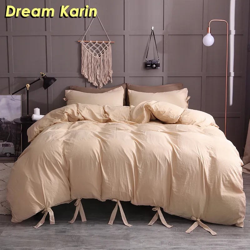 Camel Dream Karin высококачественные одеяла постельных принадлежностей роскошные Твердые пододеяльник набор для взрослых один/queen/King - Цвет: Camel