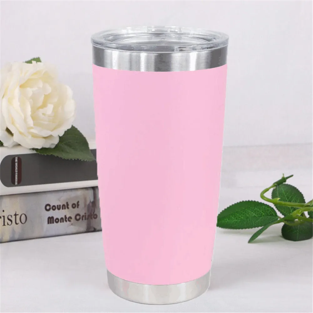 600ml/20oz Stainless Steel Tumbler Vacuum Double Wall Insulation Travel Mug Cold Preservation Coffee Cup | Дом и сад
