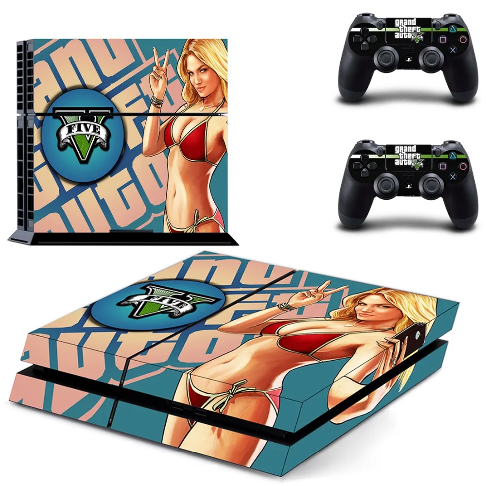 Grand Theft Авто V GTA5 наклейка для PS4 стикеры Наклейка Винил для sony Playstation 4 консоли и 2 Пульты ДУ игровых приставок наклейка для PS4