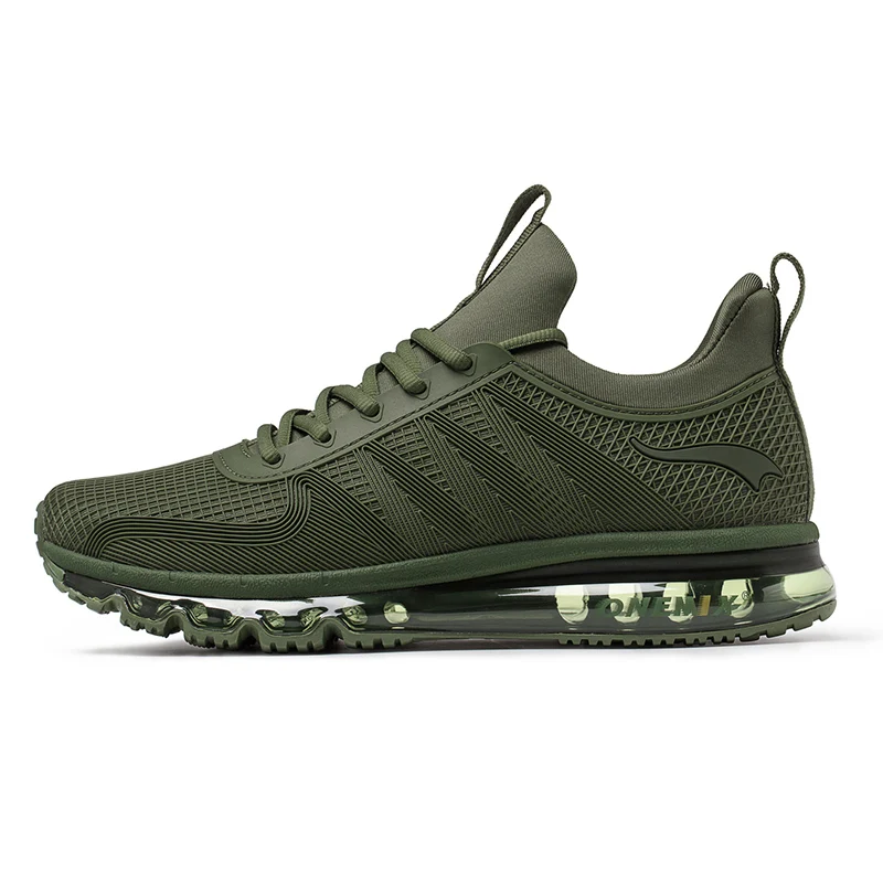 Army green men Onemix/мужские кроссовки, амортизация, спортивные кроссовки, дышащий светильник, кроссовки для прогулок, беговые кроссовки - Цвет: Army green men
