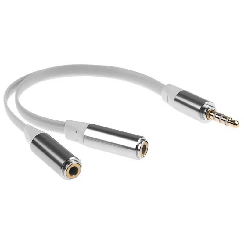 2-в-1 разветвитель для наушников аудио кабель 4-полюсный 3 5 мм штекер 2-гнездового