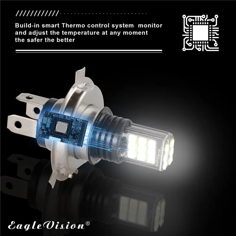 WUPP светодиодный подвесной светильник 2 шт. H4 9003 3030 24 SMD автомобильный