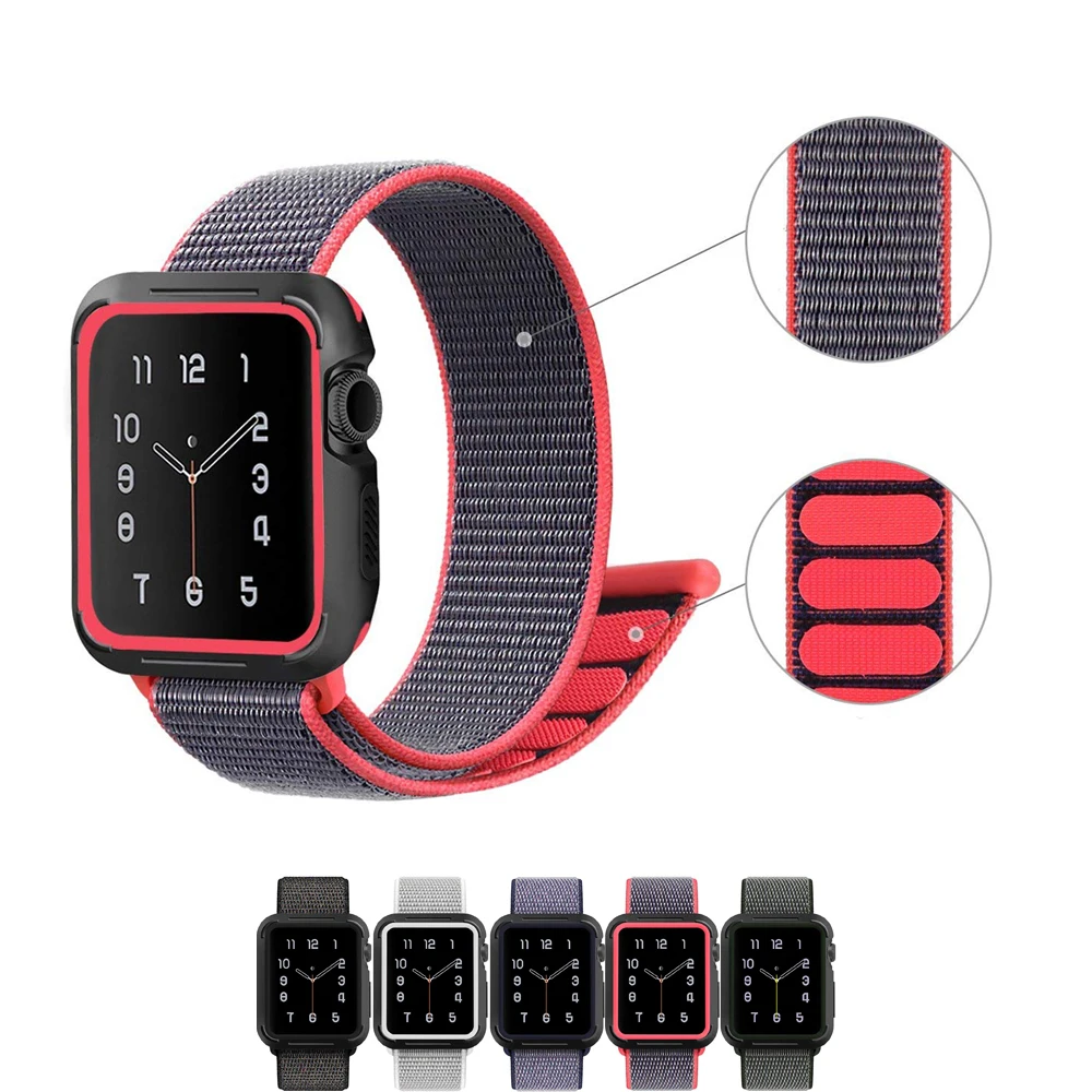 Спортивная петля ремешок для apple watch 42 мм 38 и нержавеющая сталь металлический