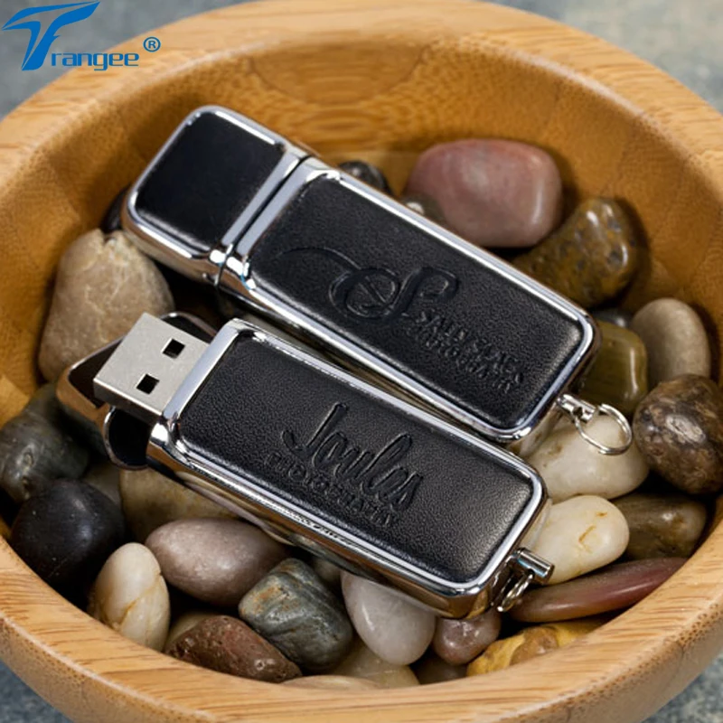 10 шт./лот Trangee черный кожаный USB флэш-накопитель 4 ГБ 8 16 32 64 2 0 с бесплатным