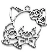 rose head SV 5 шт Серебряный Сакура кошки Подвески УФ смолы открытым обрамление Золото Круглый звезда кулон кошка Создание украшений из каучука декоративный брелок Кабошоны - Цвет: rose head SV