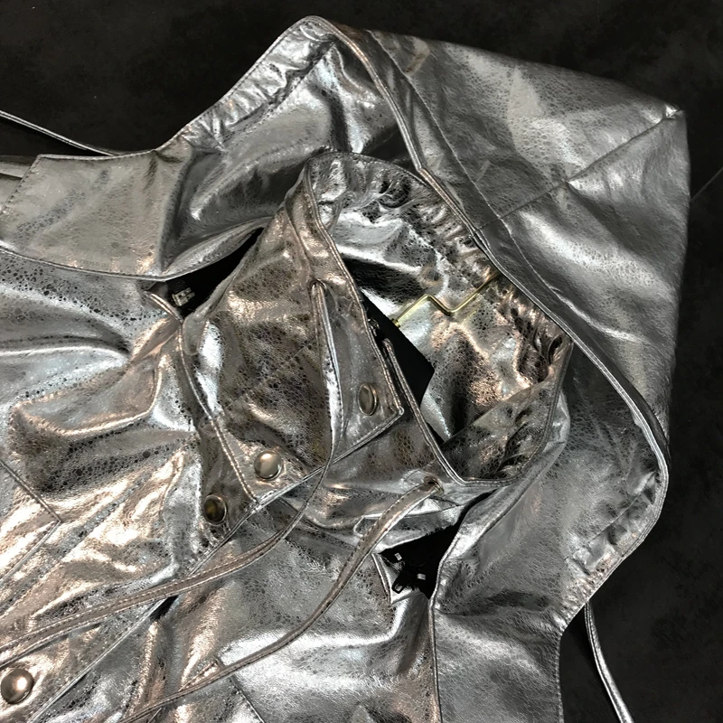 Cakucool Женская Блестящая куртка серебряная куртка-бомбер с капюшоном на молнии