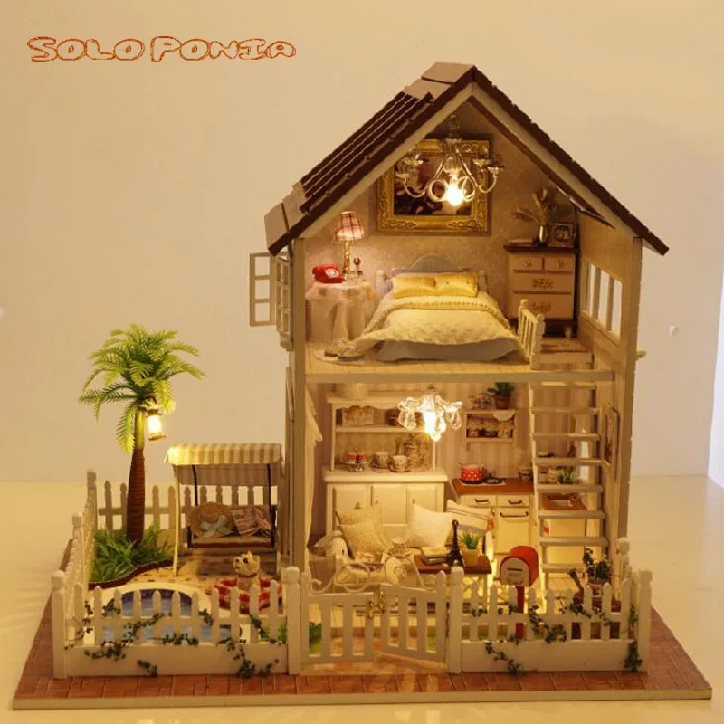 paris house DIY деревянный дом Miniaturas с мебели DIY Миниатюрный Дом Кукольный домик игрушки для детей подарки на Рождество и день рождения - Цвет: paris house