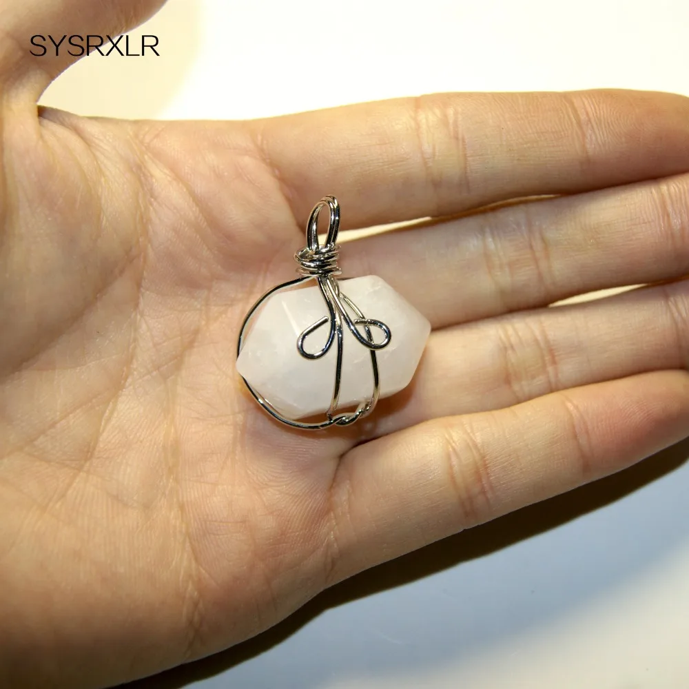 Кварцовый кристаллический натуральный столб из камня ожерелье для