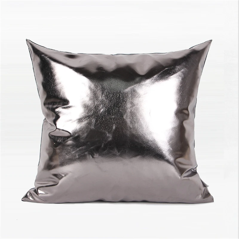 Роскошная Кожаная подушка из искусственной кожи, чехол Cojines Decorativos Para Sofa, однотонный лоскутный чехол, накидка на подушку, подушки Housse Se Coussin