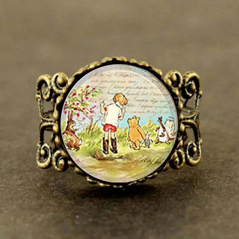 Стимпанк Винни Пух Классическая иллюстрация Кристофер Робин кольцо 1 шт./лот
