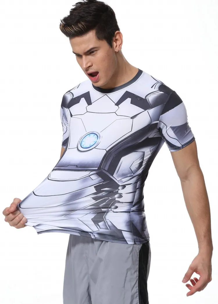 Летние мужские Компрессионные спортивные колготки Red Plume футболка с коротким