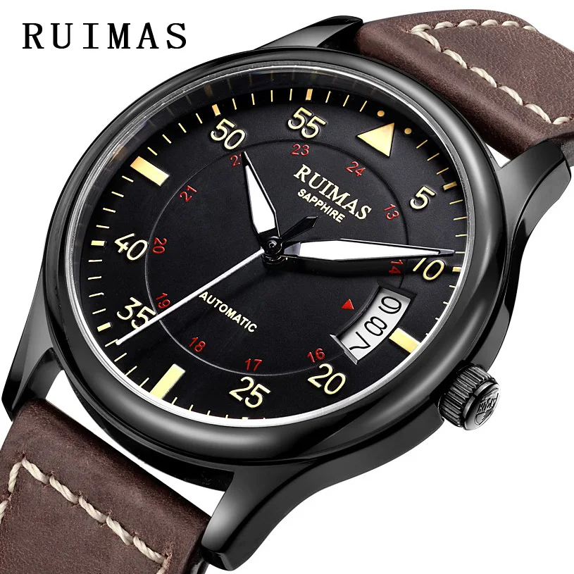 Модные японские механические часы мужские автоматические ретро