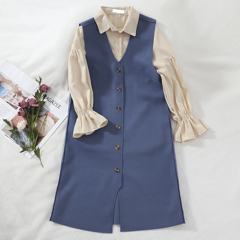 2018 новые модные женские комплект из двух предметов свободная Труба рукавом