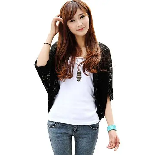 

Women Fashion Knitted Hollow Top Casual Knitting Shawl Cardigan Blouse Knitwear