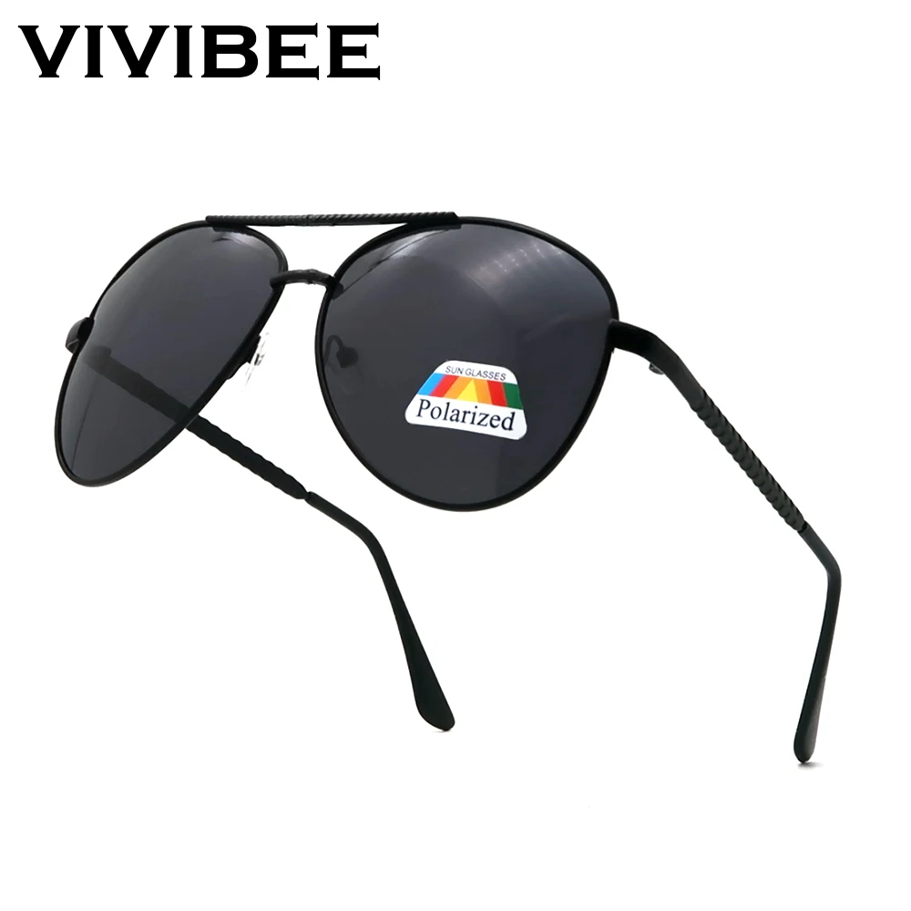 Солнцезащитные очки VIVIBEE Мужские поляризационные авиаторы в металлической
