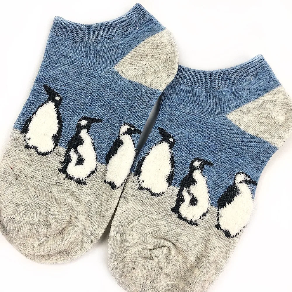 Модные 3D носки с рисунками животных повседневные полосатые кавайные женские