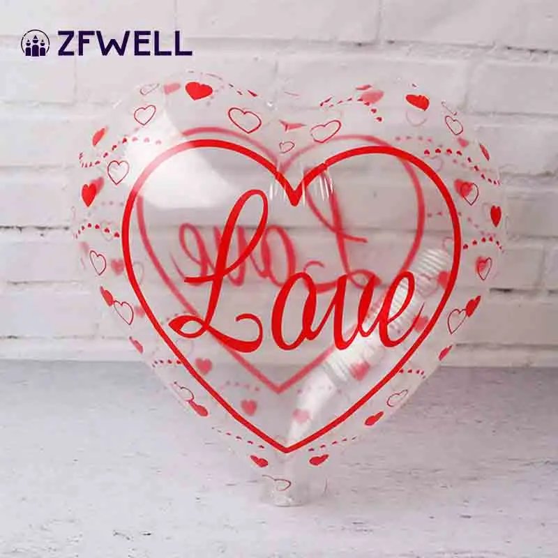 ZFWELL 5pz 18 дюймов любовь пятиконечная звезда прозрачная волна воздушный шар печать