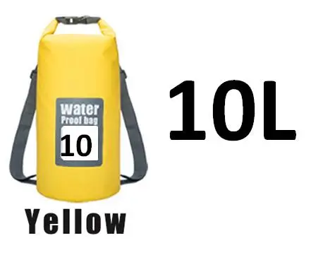 Качественные ультралегкие 5L/10L/15L/20L водонепроницаемые сумки для хранения сухих мешков для каноэ каяк Рафтинг Спорт на открытом воздухе сумки для плавания - Цвет: Yellow 10L