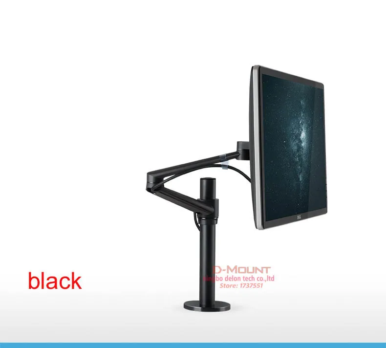 black OL-1 10-32 дюйма, алюминиевый двойной кронштейн для ЖК-телевизора, Настольный кронштейн с поворотом на 360, настольная подставка для монитора vesa 75 100, вращающийся кронштейн, компьютерная подставка - Цвет: black