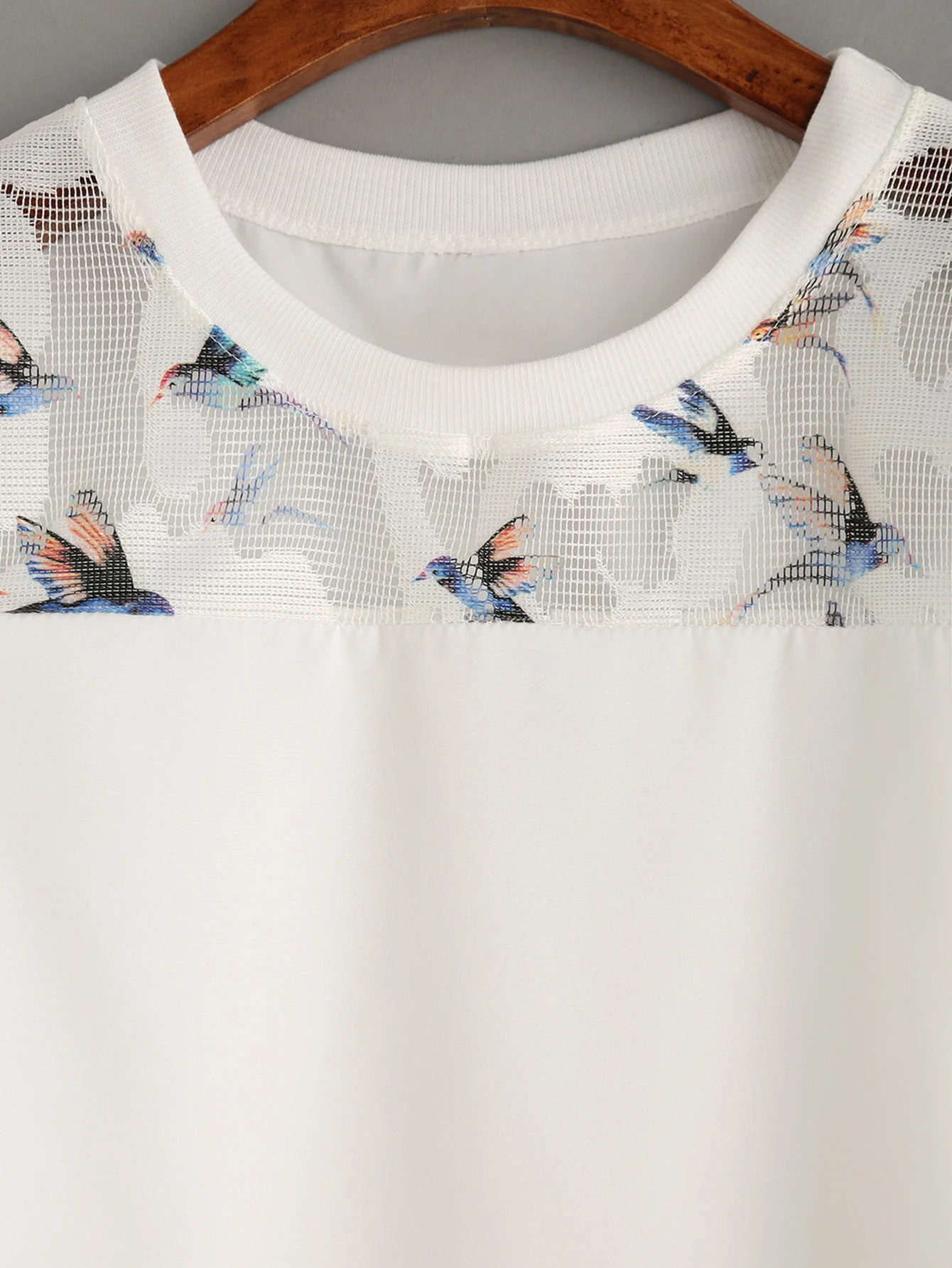 Женский шифоновый топ с круглым вырезом и коротким рукавом | Женская одежда