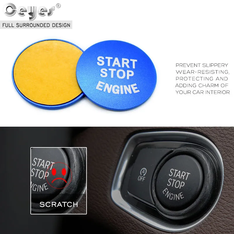 Ceyes Car Styling Auto Engine Start Stop Button Cover Ring Case For Bmw X3 X4 X5 X6 5 6 7 Series F Chassis Stickers Accessories |