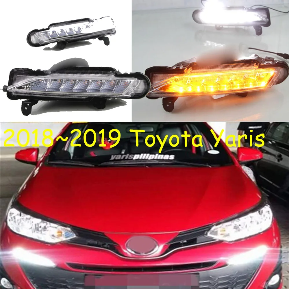 Автомобильный бампер головной светильник Yaris Дневной 2017 ~ 2019y туман светодиодный
