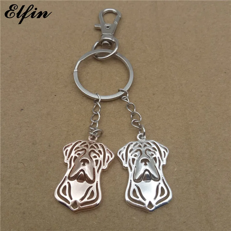 

Elfin 2017 Trendy Cane Corso Key Chains Gold Color Silver Color Animal Pet Jewellery Fashion Dog Key Rings For Women Men