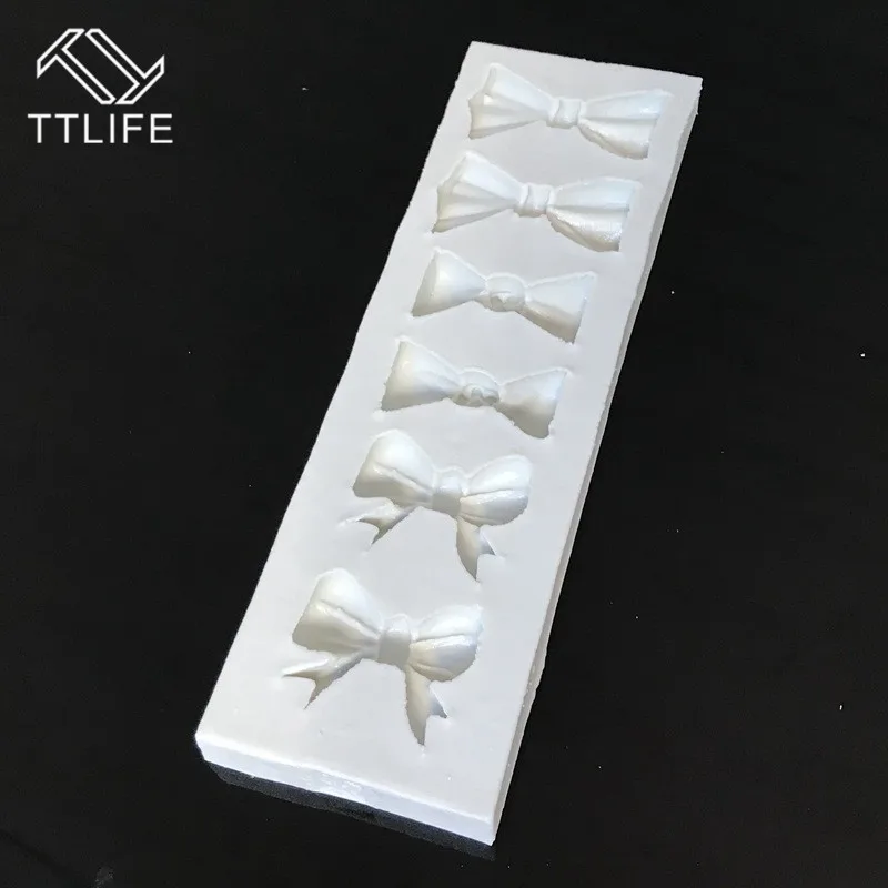 TTLIFE 6 отверстий силиконовая форма в виде бантиков Fondant(сахарная) торт домашний декор инструменты шоколад мастика выпечка печенья кухонные формы аксессуары