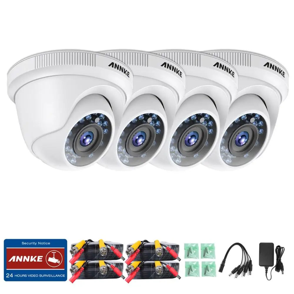 ANNKE 1080P HD-TVI камера безопасности 4 шт. 2MP купольный комплект открытый непогодный