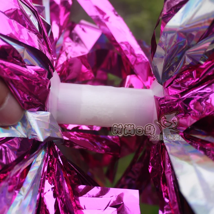 

10pcs Cheerleading pom Metal Gold color mixing,1000*3/4" wide streamers handle