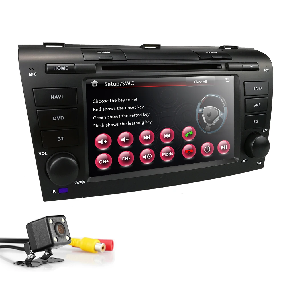 Автомобильный dvd-плеер с ОС WinCE 6,0 подходит для Mazda 3 gps навигация 2Din рулевое колесо 800*480 SD радио Bluetooth ТВ DAB+ коробка DVB-T камера заднего вида