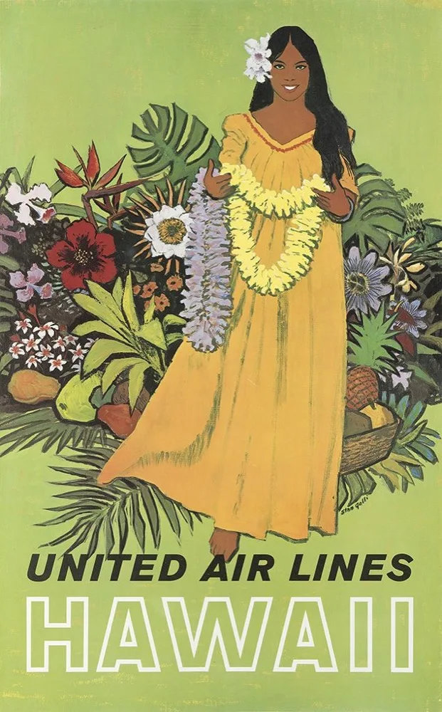 Винтажные Гавайские путешествия Туризм прямо из Лос-Анджелеса серфинг Ретро