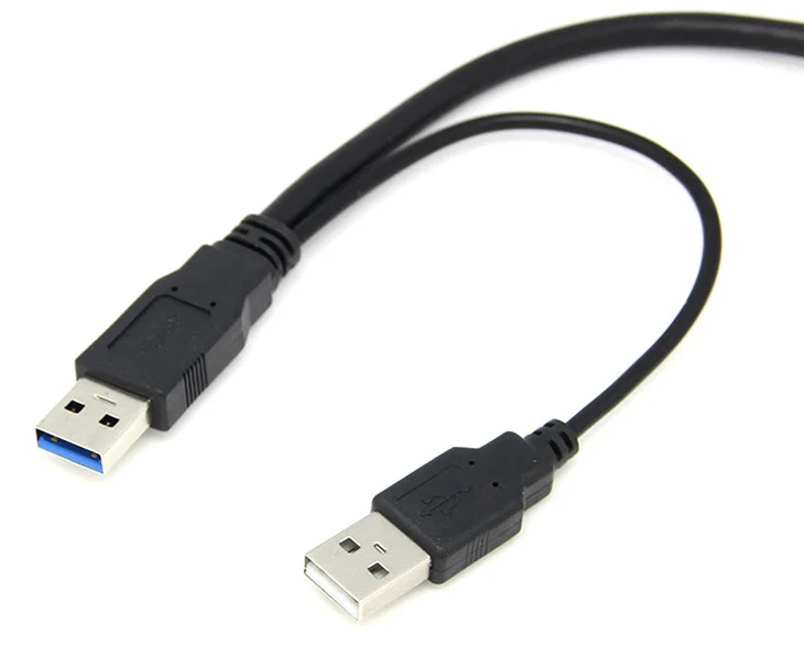 USB 3,0 Y-кабель Micro Type B папа-стандартный тип A Папа + источник питания новый (art.: 7a2f96390) - 7a2f96390