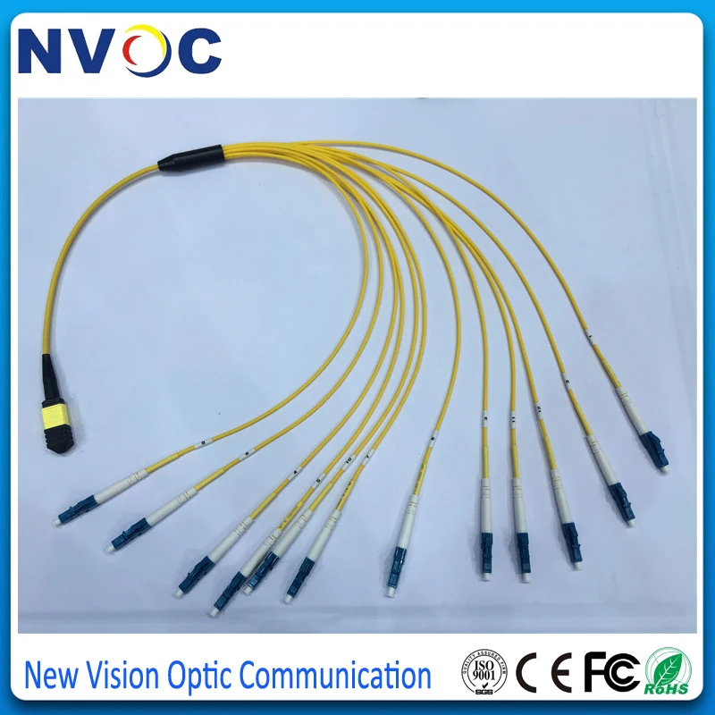 MPO/APC штекер (Nissin) 12xLC 2 0 мм Fanout волоконный патч корд для QSFP + SR 3 12C G657A1 Mini желтый LSZH