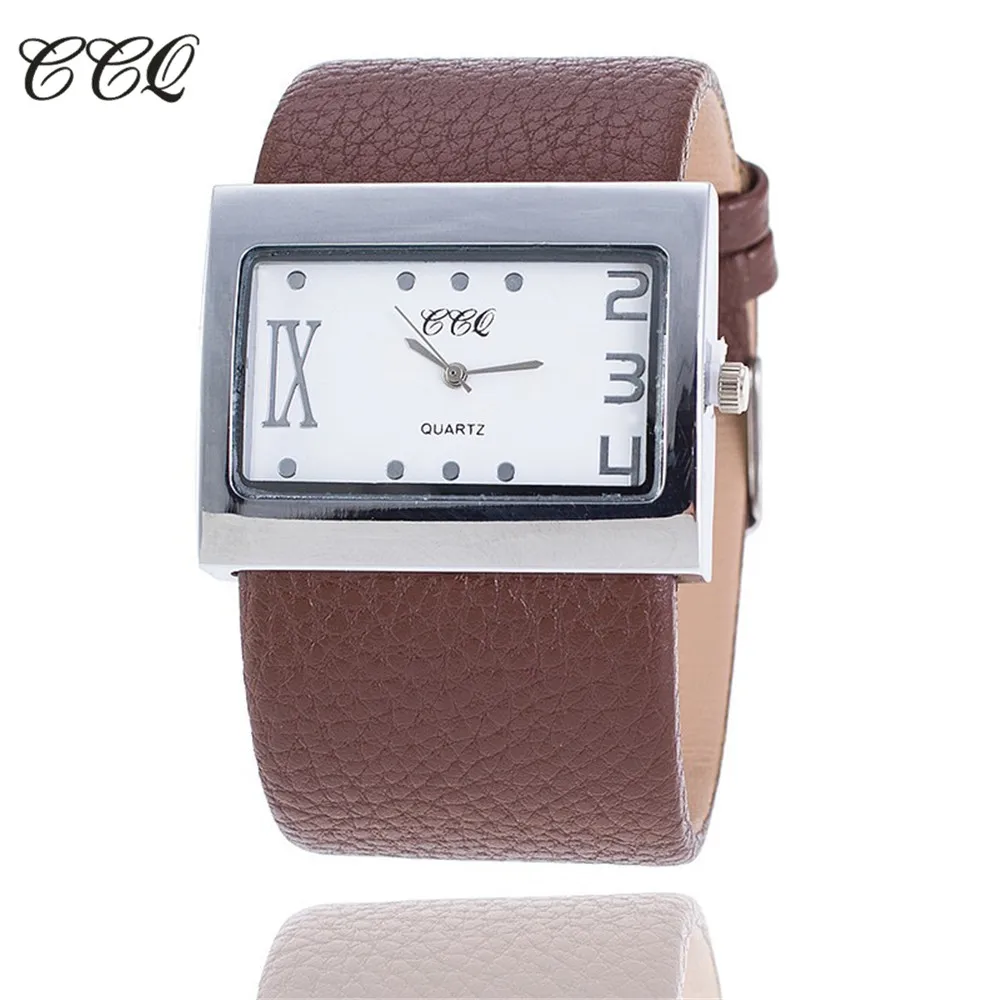 CCQ брендовые Модные женские наручные часы с кожаным ремешком Роскошные