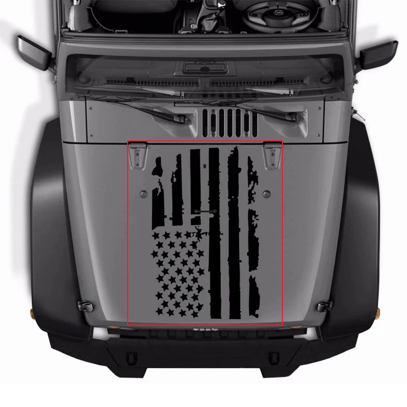 2 размера Авто наклейки с капюшоном флaг сшa yзкиe автомобиля винила для Jeep Wrangler