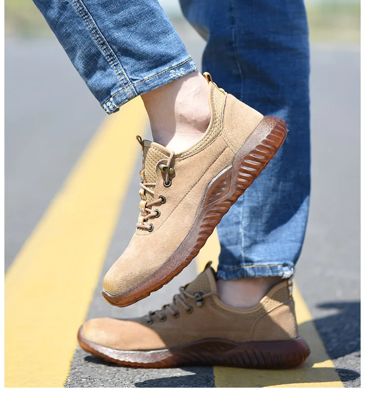 Indestructible Work Shoes Mens steel toe Sneaker Outdoor Lightweight Breathable Safety Shoes Slip Resistant Composite Toe Shoes