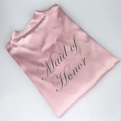 maid of honor C& Fung темно-розовый халат железно-серое писающее кимоно для невесты Атласный халат Свадебный пеньюар Femme сестра мать невесты халаты - Цвет: maid of honor