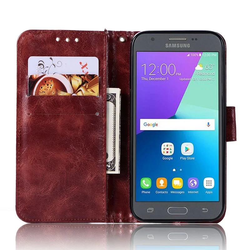 Чехол в стиле ретро для Samsung Galaxy J3 J5 J7 2017 Pro Магнитный кожаный чехол бумажник с