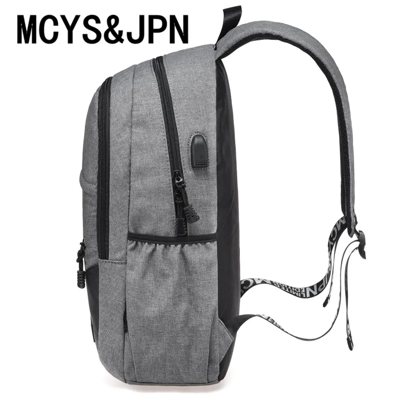MCYS & JPN Моды для Мужчин Холст Рюкзак Мешок Школы Для Мальчиков Подростков