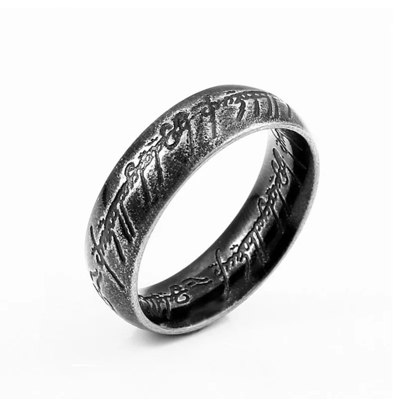 retro BEIER High Quality Gold Color Hobbit Gift Midi Ring Stainless Steel One Ring Of Power jewelry Ring Women and Men LR-R059 - Main Stone Color: retro