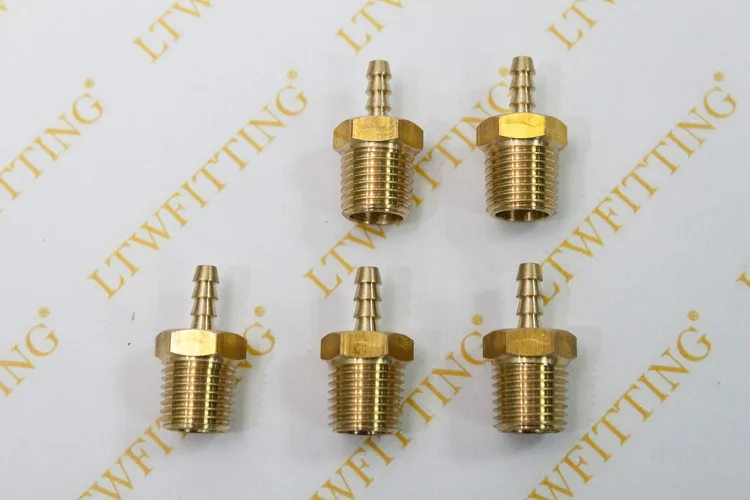 LTWFITTING латунный фитинг муфта 1/8 &quotшланг Барб x 1/4&quot Мужской NPT Топливный Газ |