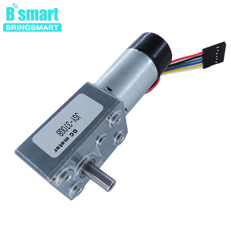 Bringsmart DC червячный редуктор двигателя JGY-370GB 12 В турбинный редуктор мотор 5 об/мин Холла кодер мотор с микро самоблокирующимся редуктором коробка
