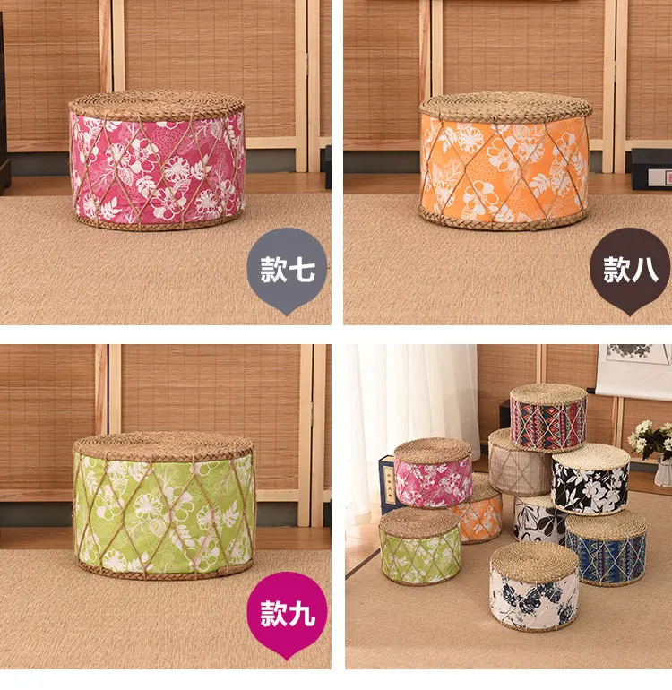 Japanese-style straw sit pier round futon handmade thick living room lazy home adult tatami shoe sofa Stool Seat