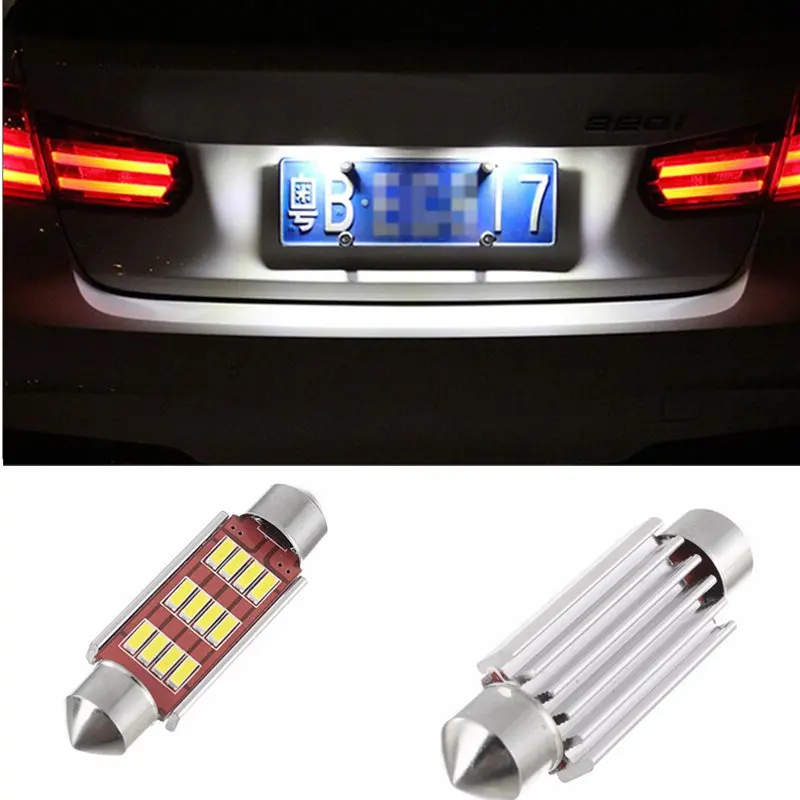 2 шт. CANBUS LED 36 мм C5W лампы 4014SMD интерьерные огни номерного знака для vw Golf 3 4 5 6 Passat 3c B6